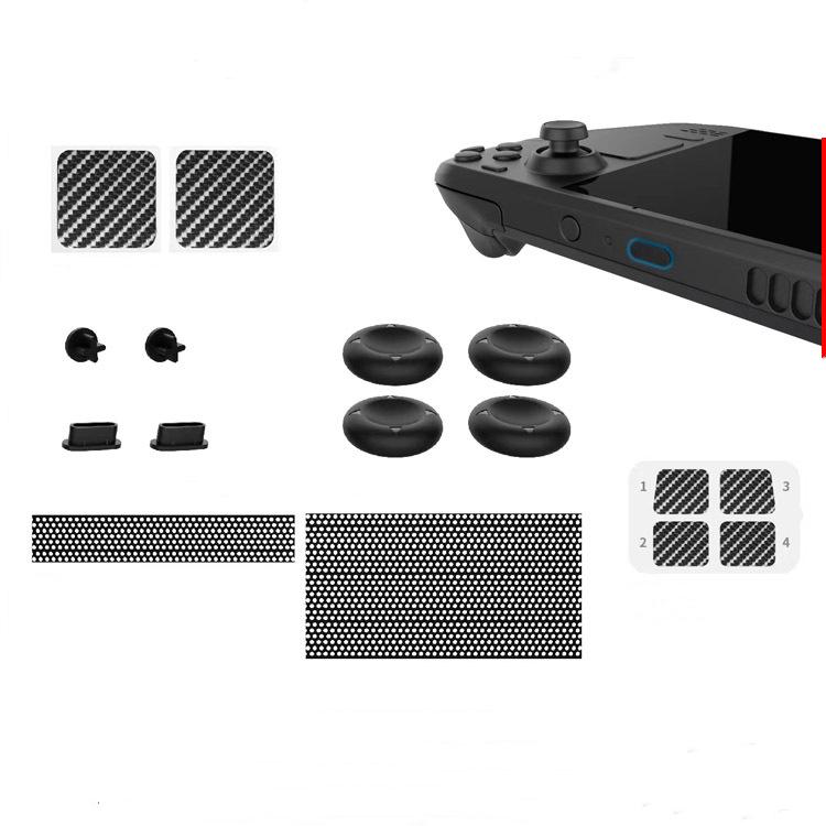 

Комплект защиты хоста Steam Deck, пылезащитная заглушка + наклейка на кнопку сенсорной панели + силиконовый колпачок