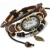 Damen Echte Leder Vintage Quarz Uhr Mehrschichtiges Handgemachtes Armband Armbanduhren Verstellbare Länge Partneruhr 2022 Armreif