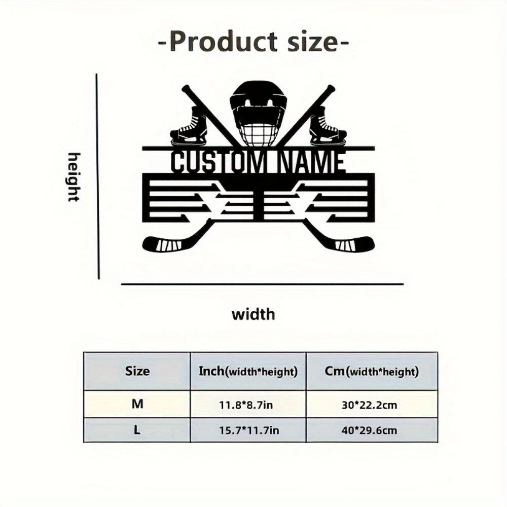 

Уникальная ручная металлическая стойка для хоккейных медалей 12 планок Индивидуальное имя Домашний спортивный дисплей для наград 30cm