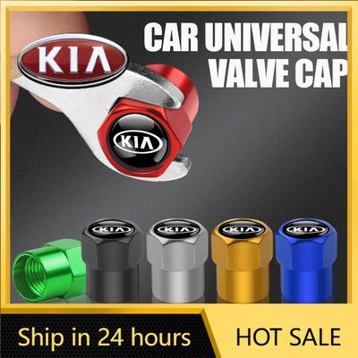 2026 Hot Car Sticker 4Pcs Metal Car Wheel Tire Valve Caps Rim Tyre Dust Cover For Kia Rio Picanto Sportage Niro Morning Ceed Pro