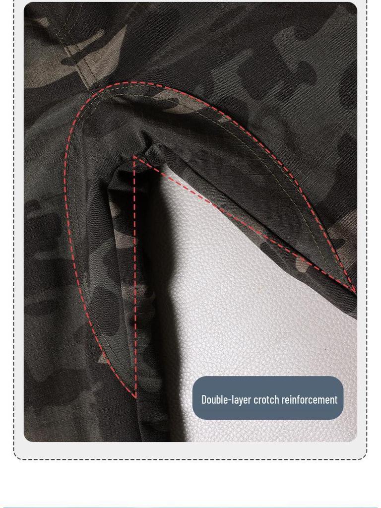 Men's Fleece-Lined Camouflage Pants: Thick Straight-Leg, Versatile, Wear-Resistant, and Loose-Fit Casual Workwear.
