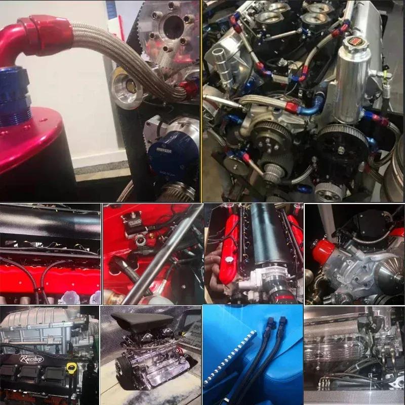 180 Degree AN3 AN4 AN6 AN8 AN10 AN12 Car Hose End Fitting Hose Adapter For Swivel PTFE Oil Fuel Line Aluminium Alloy