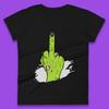 Halloween Green Zombie Hand Showing The Middle Finger Sarcastic Rude Womens Tee T Shirt Mens Tops Unisex Top