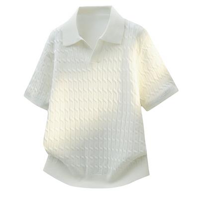 Short Sleeve Sweater Lapel Polo T-Shirt