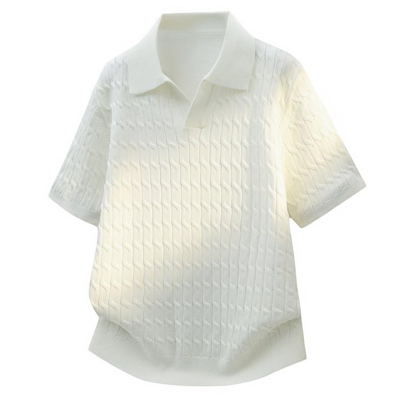 Short Sleeve Sweater Lapel Polo T-Shirt
