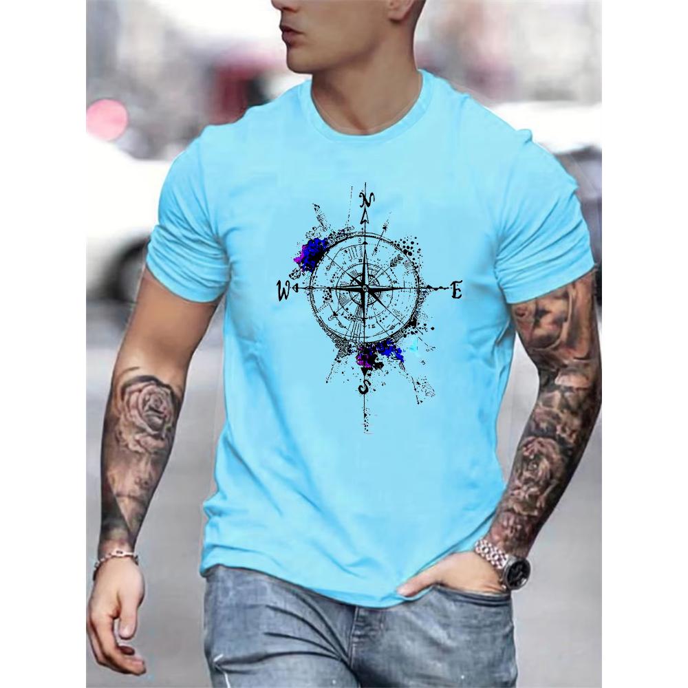 Men's Printing Simple Comfortable Digital Daily Pure Cotton T-Shirts Men’s