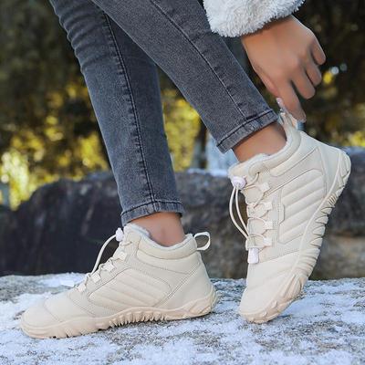Men's and Women's Winter Non-Slip Waterproof Snow Boots with Thick Sole and Plus Velvet Lining, Barefoot Five-Finger Design.