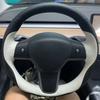 Benutzerdefinierte DIY Auto Lenkradbezug Kohlefaser Wildleder Leder Für Tesla Model 3 2017 2018 2019 2020 Auto Innenzubehör