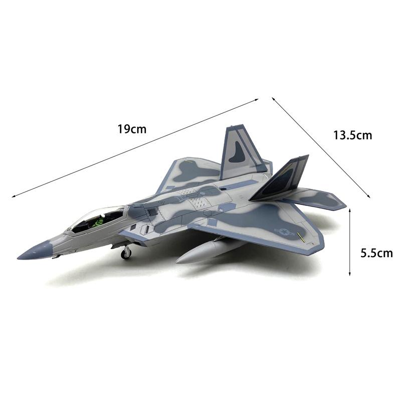 1:100 Scale United States F-22 Fighter Raptor Model & Display Stand Collection Gift F22 Alloy Model Plane Mini Home Decoration