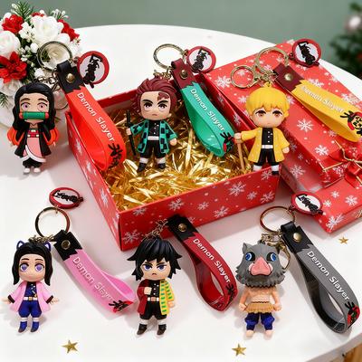 Anime Figur Demon Slayer Schlüsselanhänger Auto Cartoon Rucksack Anhänger Handgemacht Weihnachtsgeschenke Kindergeburtstag Leicht zu tragen Tragbar Mini Niedlich