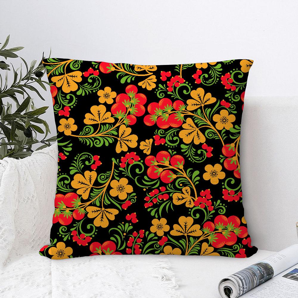Ukrainian Folk Pattern Pillow Case Sofa Decorative Home Double-sided Printing Short Plush Cushion Cover Throw Pillow Cover Gifts