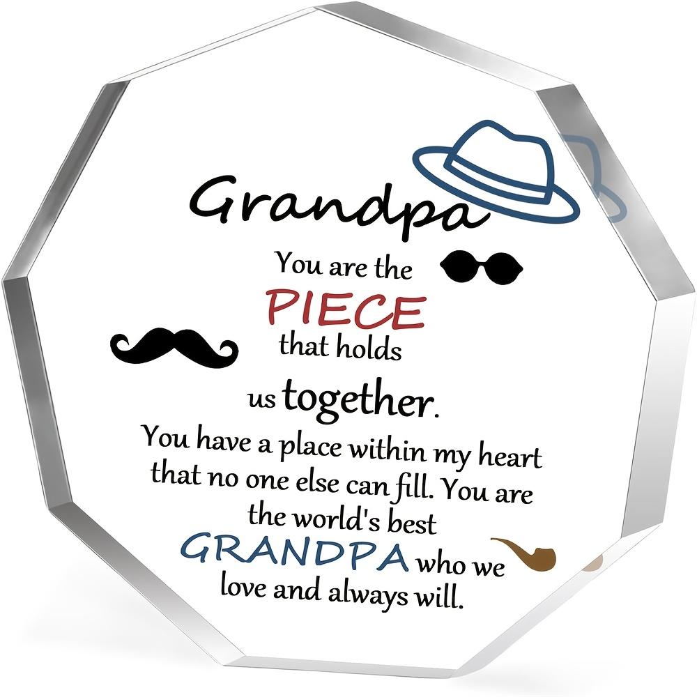 

Vintage Acrylic Sign, Acrylic Checkered Grandpa Tribute Tabletop Decor, Glam Style, Multipurpose Desk Ornament, Father S Day & Birthday Gift 10*10cm