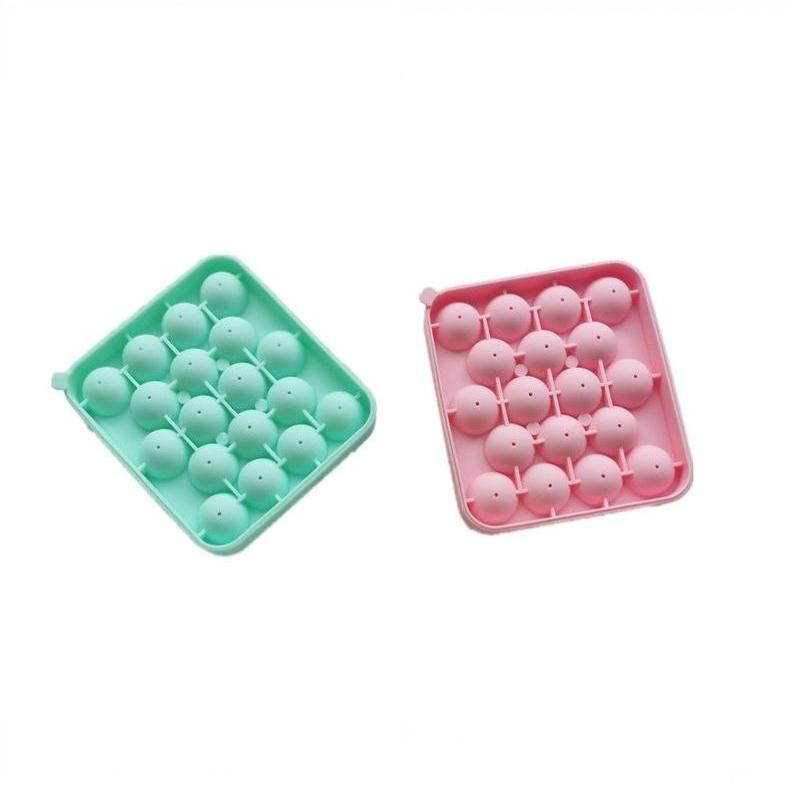 Silicone Ice Cube Ball With 18 Compartments And Lid Fruit Ice Cube Mold Silicone Ice Storage Box Easy To Demold