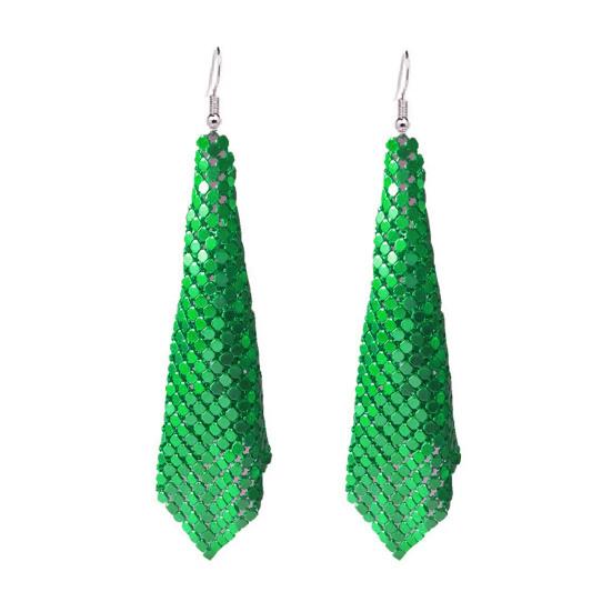 1 Pair Sequin Hook Earrings Geometric Design Long Earrings Night Club Party Women Gown Drop Earrings