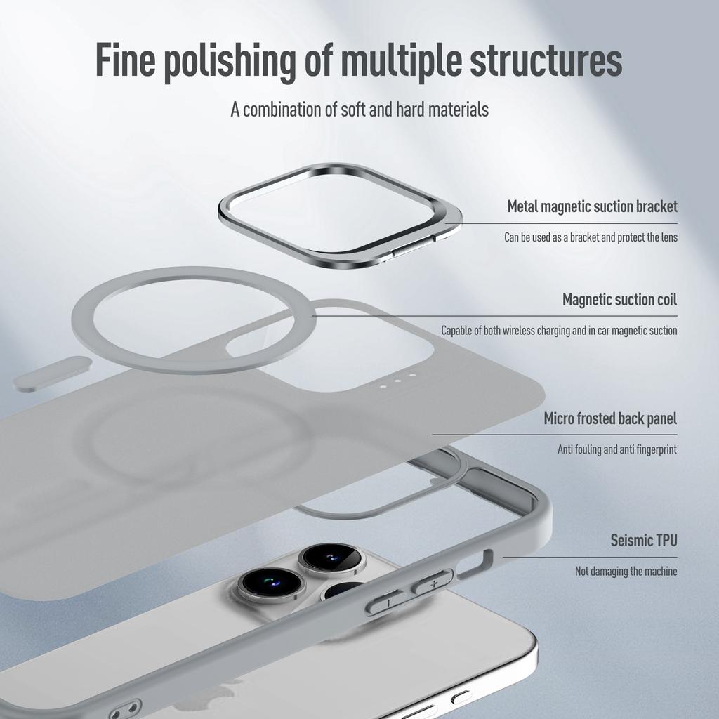 Metal Lens Stand Magnetic For Magsafe Case For iPhone 17 Air 16 15 14 13 12 Mini 11 Pro Max Plus Matte Wireless Charge Cover