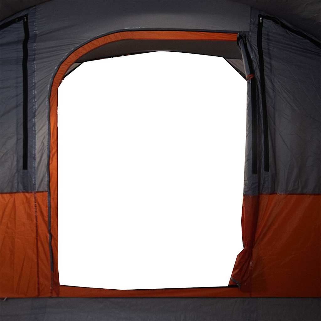 Tunnel Family Tent for 7 People Gray and Orange Waterproof
