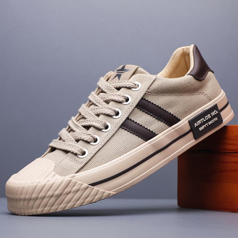 

Модная мужская повседневная обувь парусиновые дышащие лоферы 2025 новые мужские удобные для прогулок на открытом воздухе классические лоферы мужские кроссовки SS25130 44 хаки