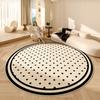 Cremefarbene Wohnzimmerdekoration Runder Teppich Verdickter Garderoben-Anti-Rutsch-Teppich Teppiche im französischen Stil für Schlafzimmer Zuhause Plüschteppich