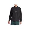 Adidas Originals Solid Letter Print Long Sleeve Polo Shirt Men Tops Black HZ0709