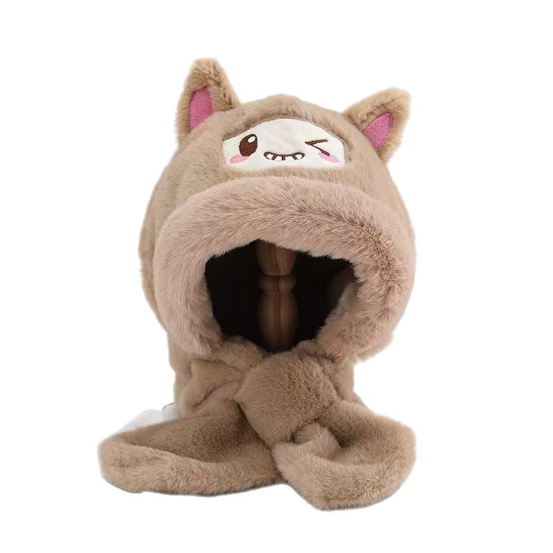 Unisex Winter Cartoon Hat & Scarf Set for Kids – Cute, Plush, Warm & Versatile Ear and Neck Protection
