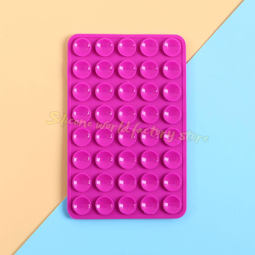 Silicone World Double-sided Silicone Suction Pad For Mobile Phone Fixed Pad Suction Cup Wall Stand Square Anti-Slip Back Sticker