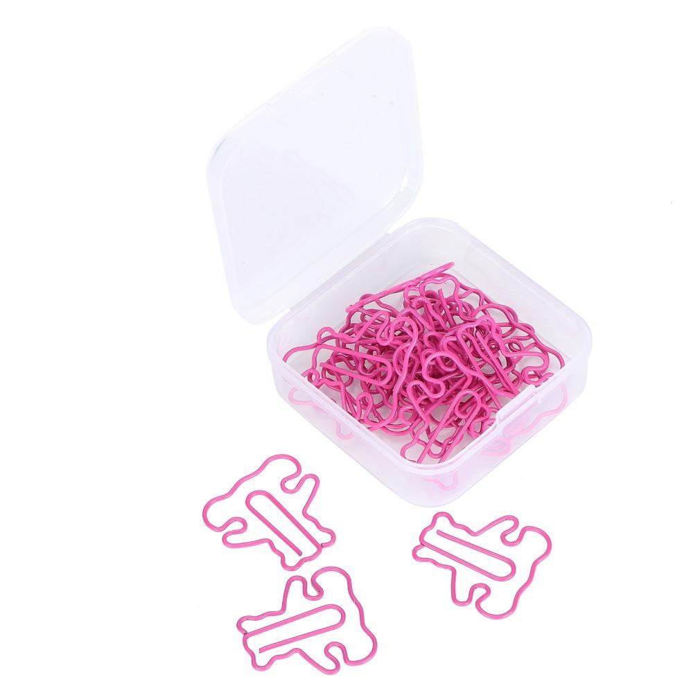 

20PCS Rose Red/Orange Paperclip Bear Shape Multifunctional Plastic Coated Wire Paper Clip 1×1in Mini Size File Paperclip рожевий червоний колір