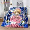Cute Cartoon Cardcaptor Sakura Soft Plush Blanket,Flannel Blanket Throw Blanket for Living Room Bedroom Bed Sofa Picnic Cover 3D