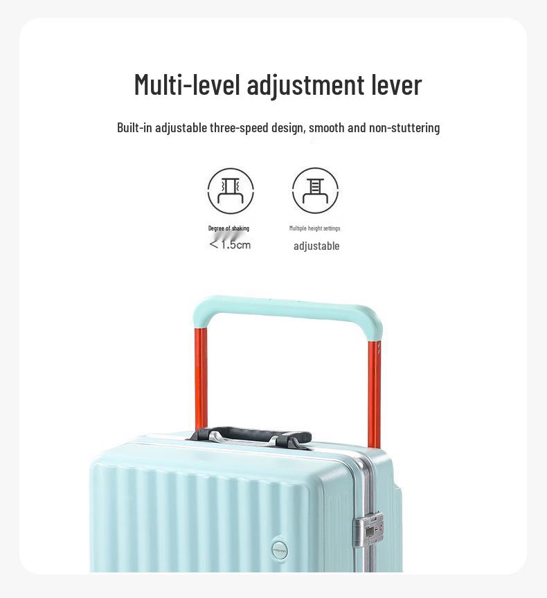 20-Inch Lightweight Aluminum Suitcase with Universal Wheels for Female Students