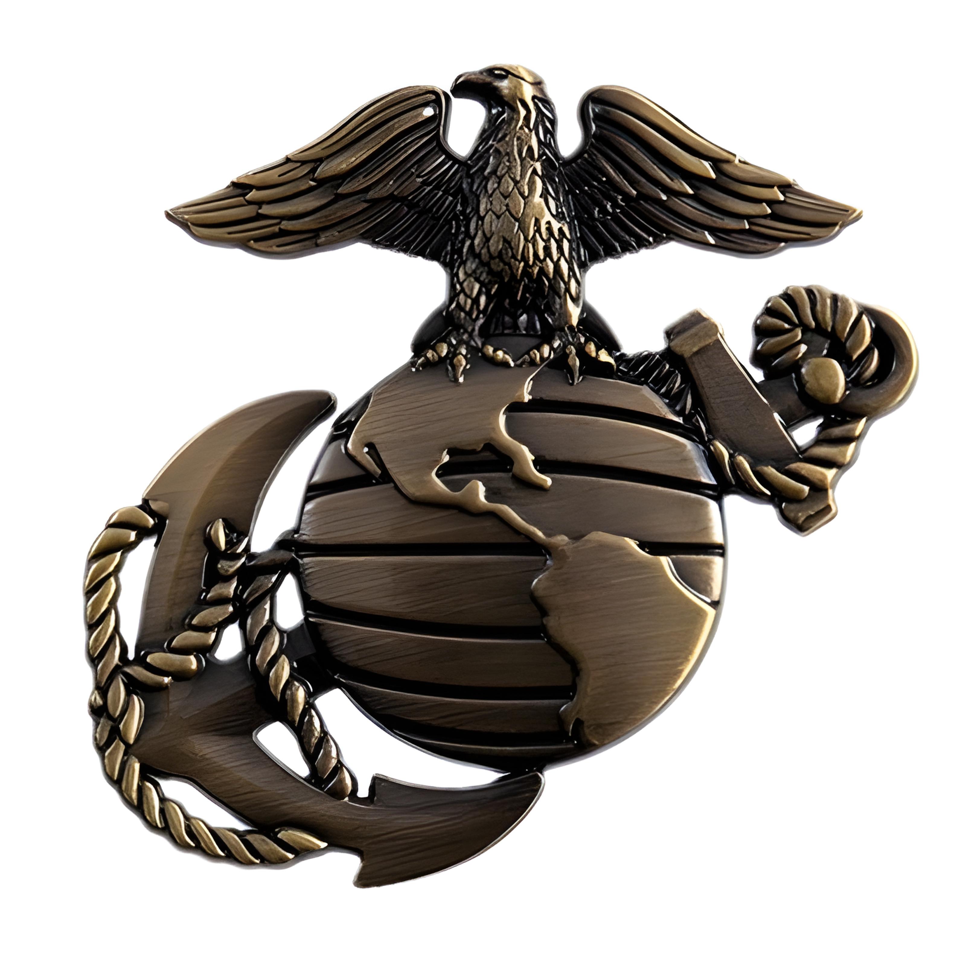 

3D Metal Eagle Animal Pattern and Marine Corps Medal Badge Sticker Side Fender Rear Trunk Emblem Decal коричневий