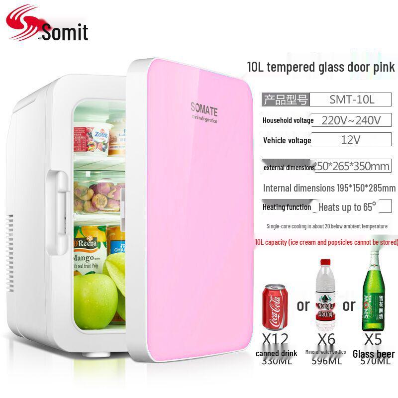 Somete 10L Mini Fridge: Compact Refrigerator for Dorm, Cosmetics, & Breast Milk Storage