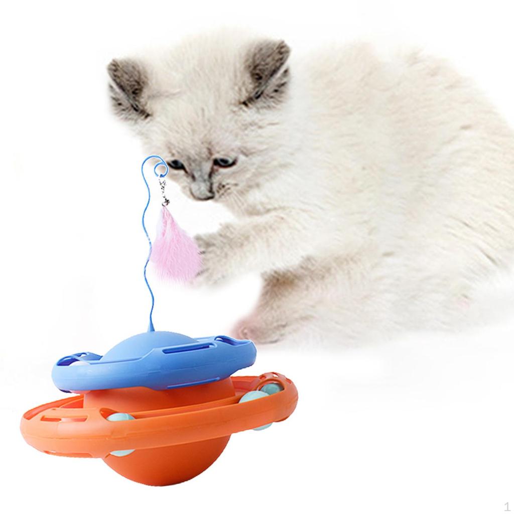 Degree Cat Tumbler Toy Teaser Toys Turntable Teasing Feather