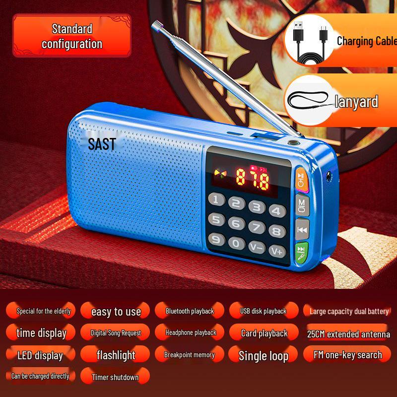 Xianke 2025 Portable Rechargeable Radio & Speaker for Seniors