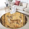 Forest Deer Round Area Rug,Carpet Rug for Living Room Bedroom Sofa Playroom Decor,Non-slip Floor Mat