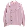 SNIDEL Long Sleeve Open Shoulder Button Knit F Pink Pullover Sweater Women Used