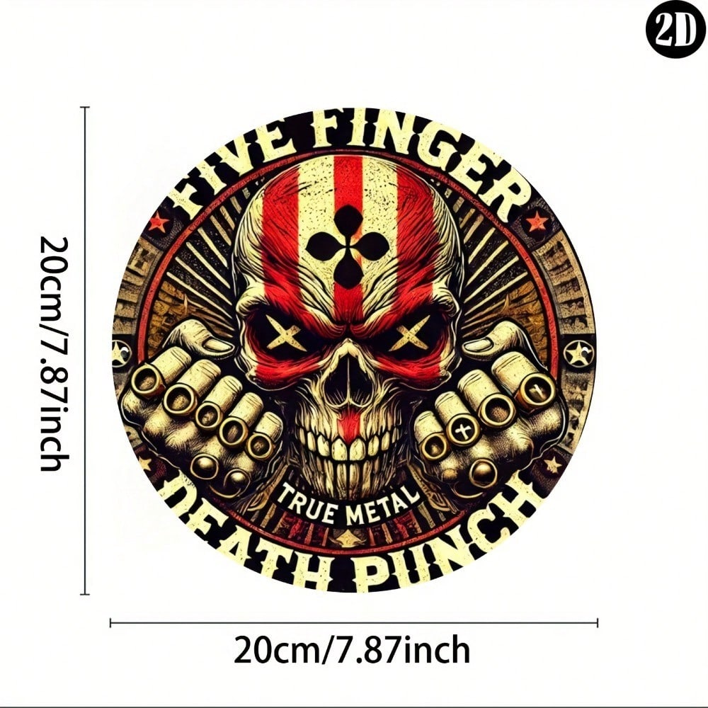 

Vintage Five Finger Death Punch Metal Wall Art 8x8 Inch Round Sign Home Office Decor Gift різнокольоровий