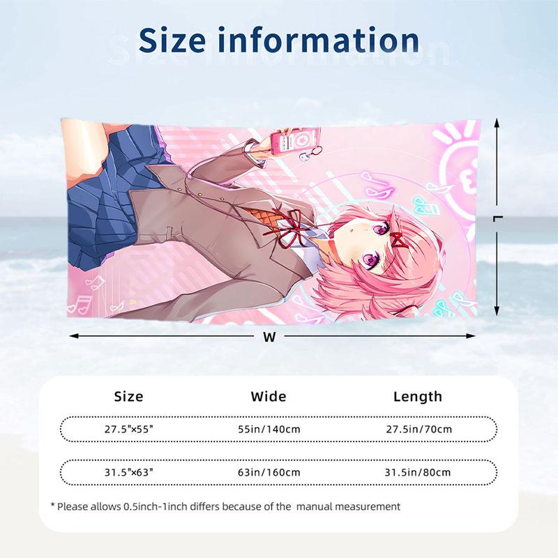 Large Beach Towel Quick Dry Absorbent Towel For Beach IndoorDoki Doki Literature Club
