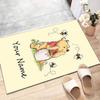Custom Winnie Mat Personalized Name, Polyester Washable Indoor Entryway Rug, Gift for Christmas, Easter, Thanksgiving Day