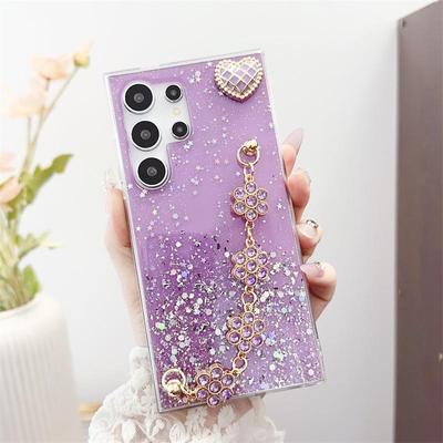 Huawei Note8 Pro Y9S Glitter Glue Silicone Soft Shell Case with Plum Blossom Bracelet - Anti-fall and Stylish Love Design