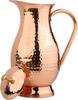 Copper Hammered Jug Pitcher 1.75 Liter Mughlai Style Handcrafted Vintage