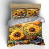 Sonnenblumen und Erntekorb Aufdruck Bettbezug-Set 1 Bettbezug + 2 Kissenbezüge verschiedene Größen Schlafzimmer Bettwäsche Dekor Luxusgeschenke