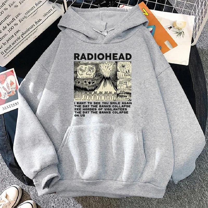 

Retro Radiohead Trendy Hoodie Unisex s Fashion Super Large Hoodie L