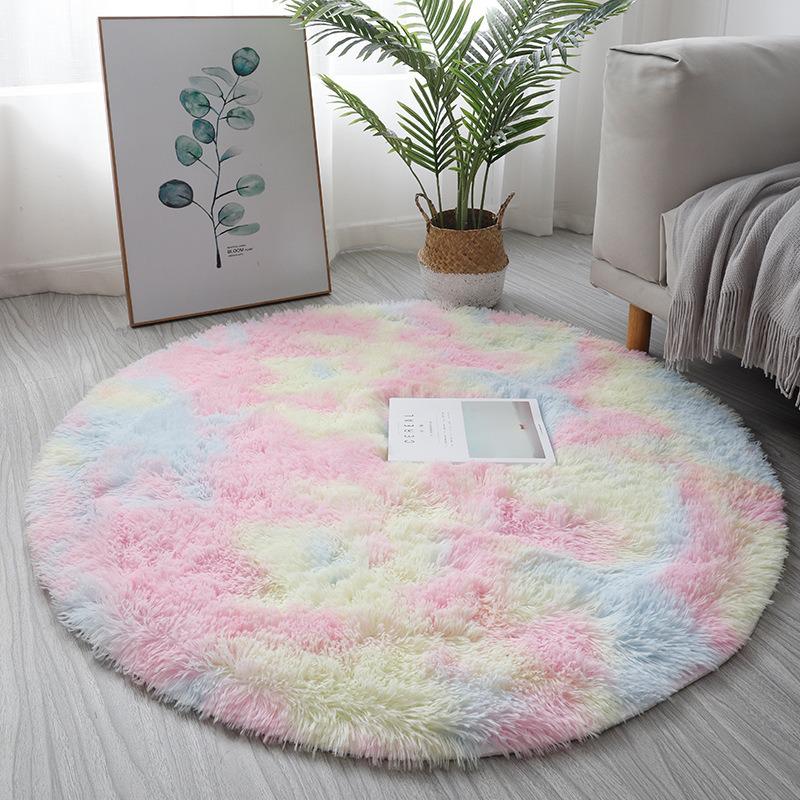 Silk Wool Plush Round Rug - Yoga Mat, Bedside Carpet, Hanging Chair Cushion, Cloakroom Foot Pad