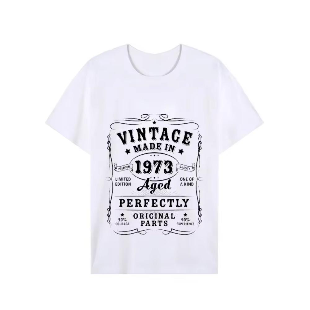 1973 50th Birthday Tshirts T-shirt Vintage 1973 Men Short Sleeve Tops Street 1973 T Shirt for Men T Shirt Oversize Tee Shirt Man