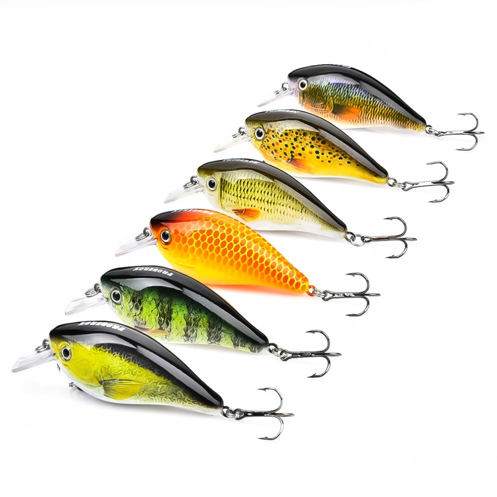 6 Colors 7.6cm 12.7g Available Artificial Bait Crank Hard Plastic Fishing Lures