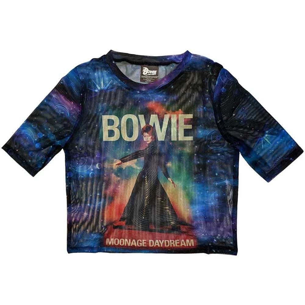 David Bowie Ladies Crop Top: Moonage 11 Fade (Mesh) (Large) 3XL