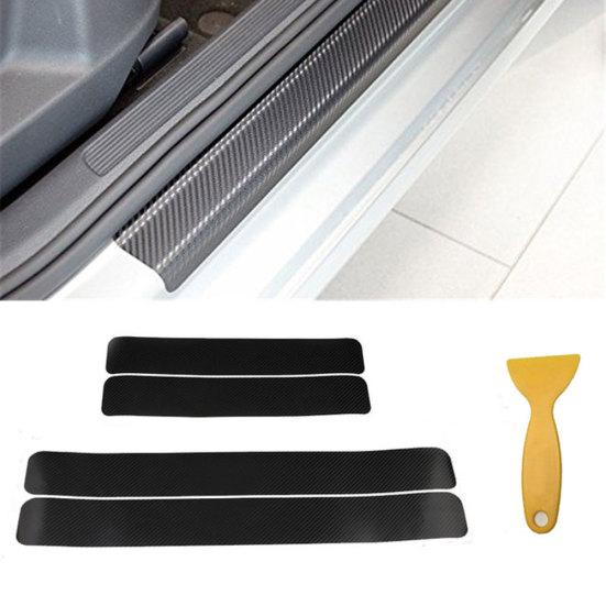 4D Carbon Fiber Car Auto Anti-Scratch Door Sill Plate Scuff Sticker Protector Tool