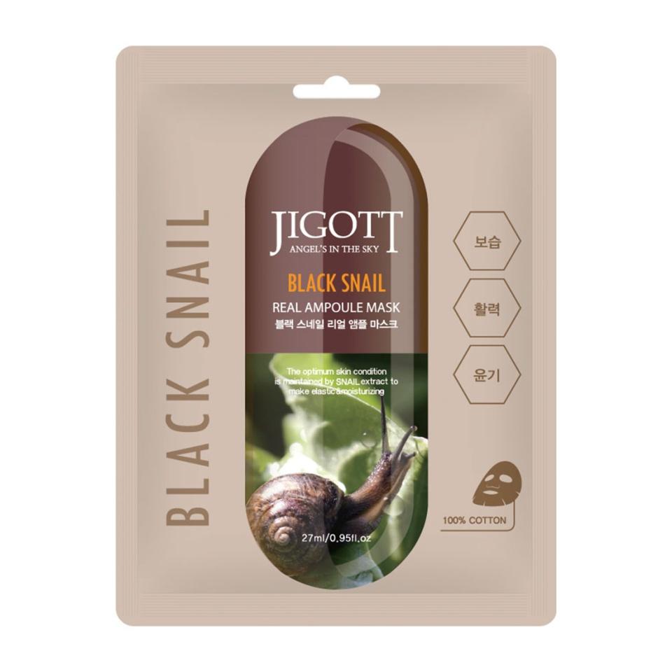 

JIGOTT BLACK SNAIL REAL AMPOULE MASK Тканевая маска для лица с муцином улитки