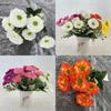 Artificial Garden Mimic 6prong Chrysanthemum Home Office Decor With Silk Cloth Fake Flower Arrangement
