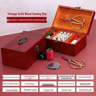 Mingling Solid Wood Sewing Kit Box
