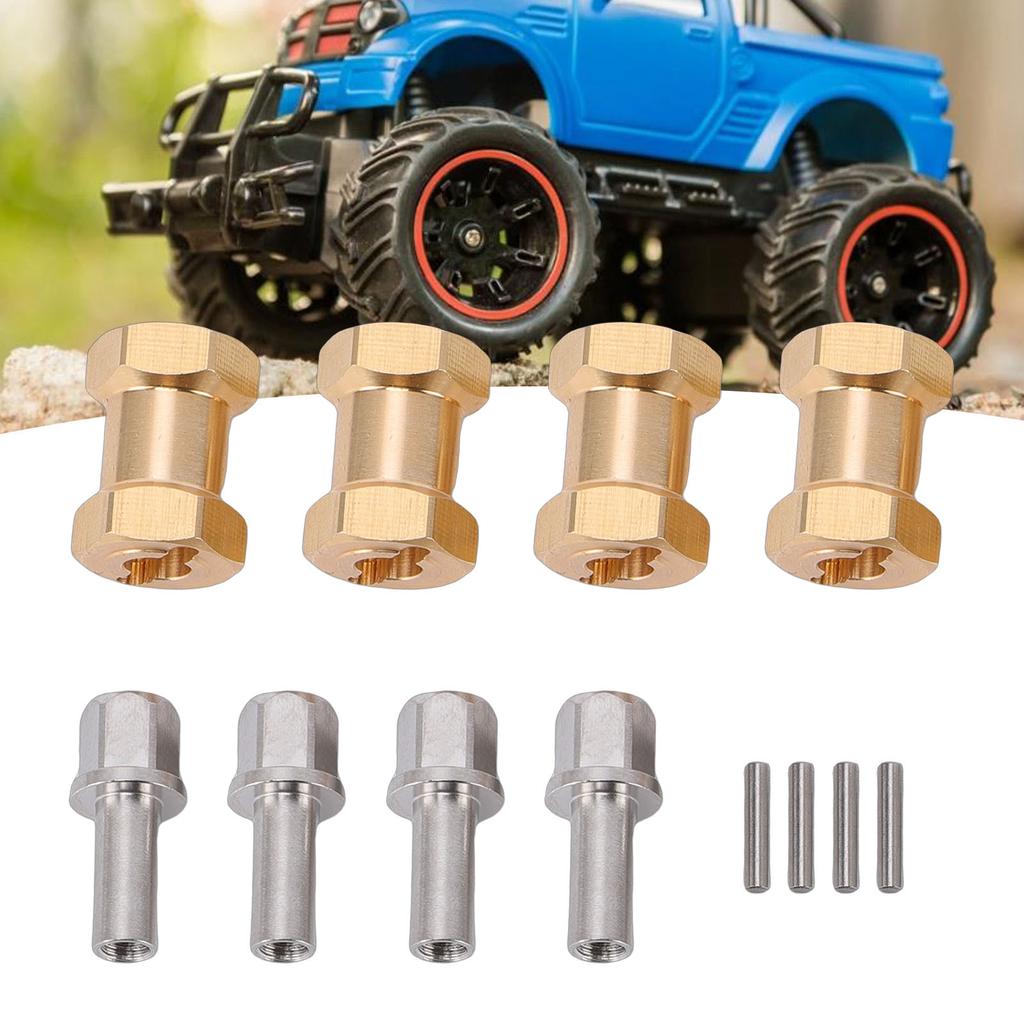 4pcs 18mm Wheel Spacers Fit for Scx10 1Celsius10 RC Crawler Car Brass Wheel Hubs Extension Drive Adapter